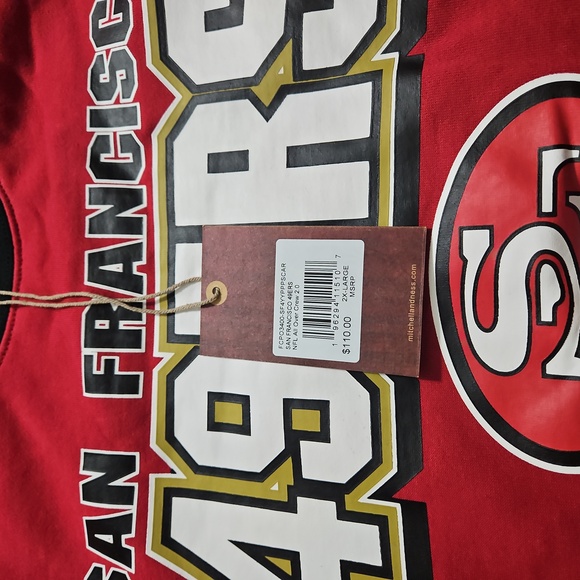 San Francisco Mitchell And Ness 49ers Red and Black Crewneck. NWT. - Picture 5 of 7
